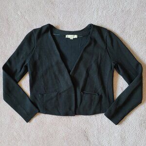 LOFT Black Open Front Knit Jacket/Cardigan with Pockets Size Small